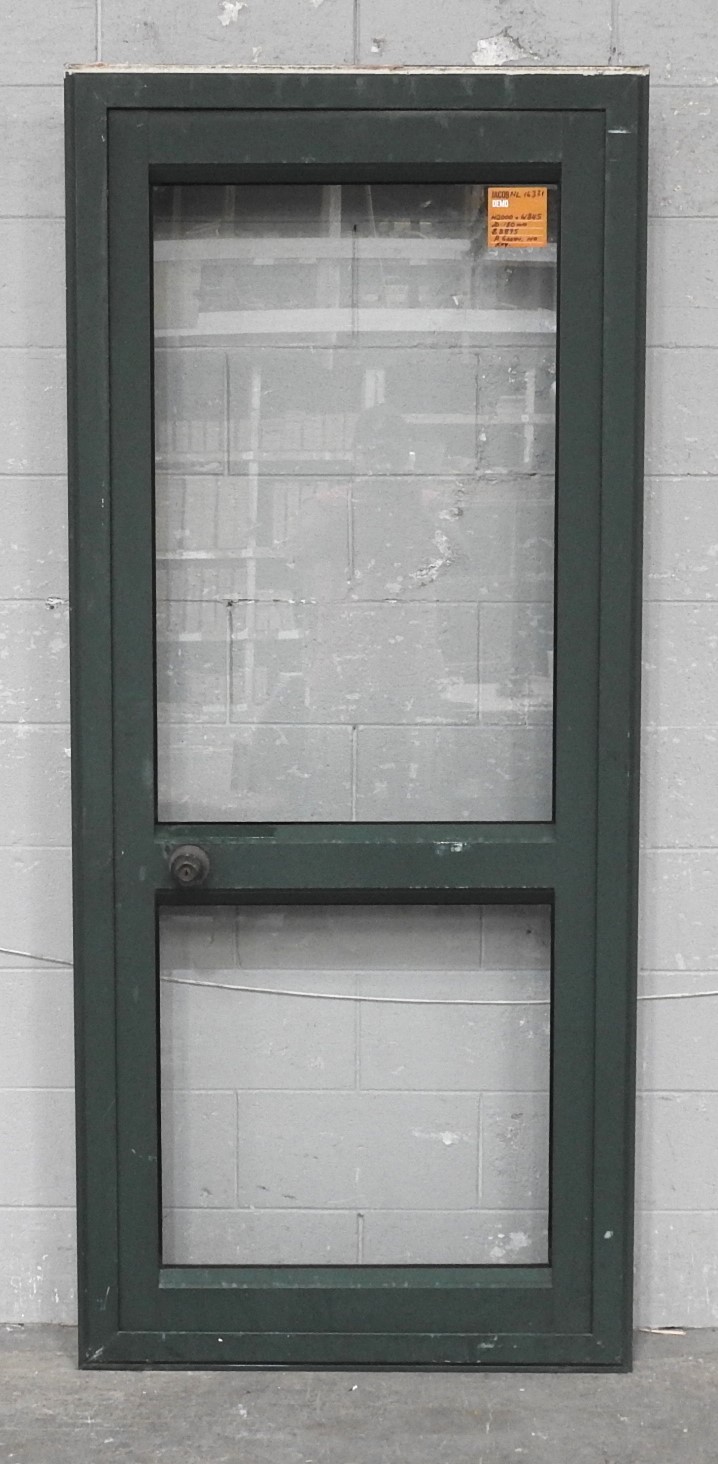 Permanent Green Aluminium Door - Opens In from Left