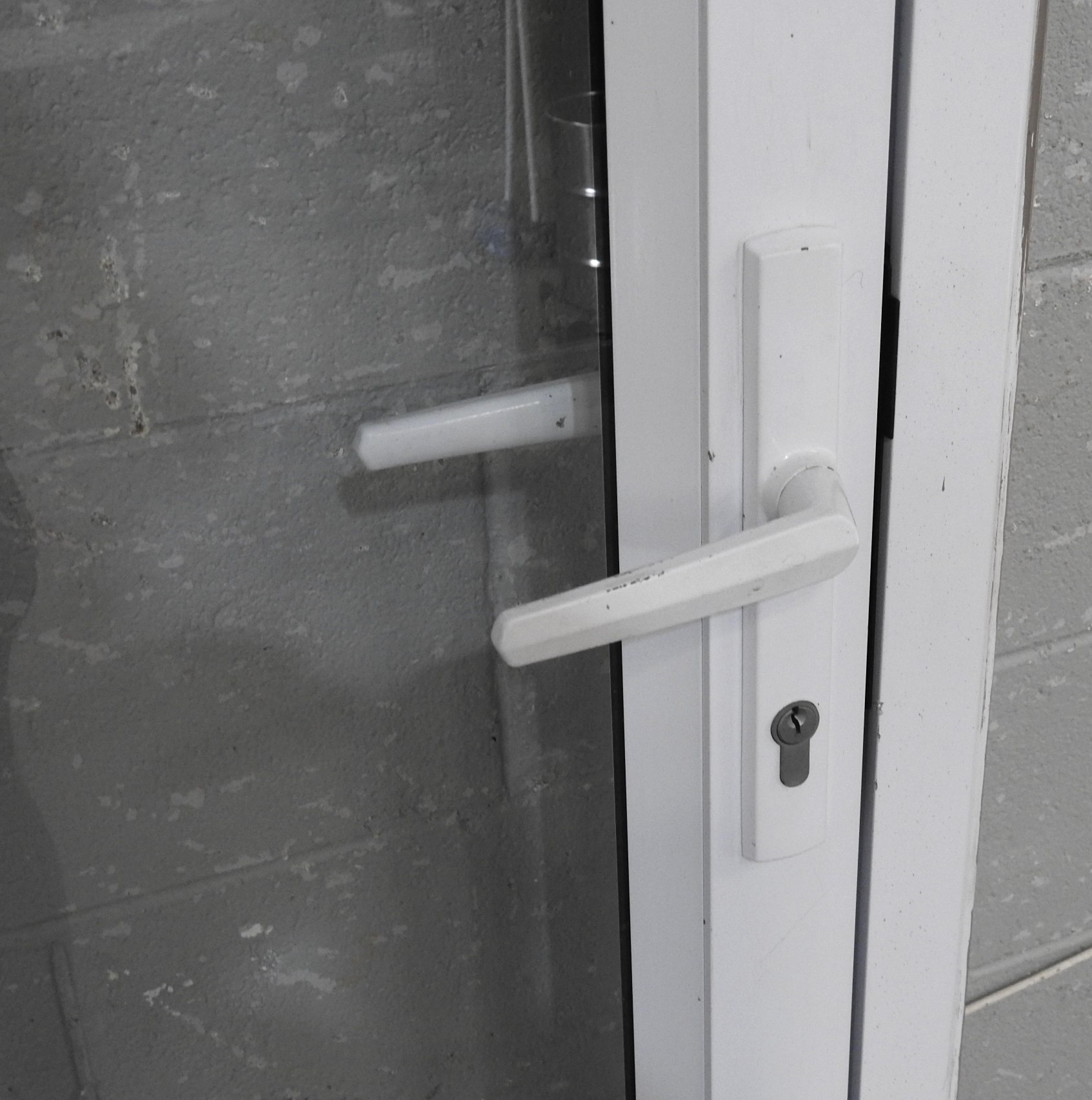 White Aluminium Door - Opens Out From Right