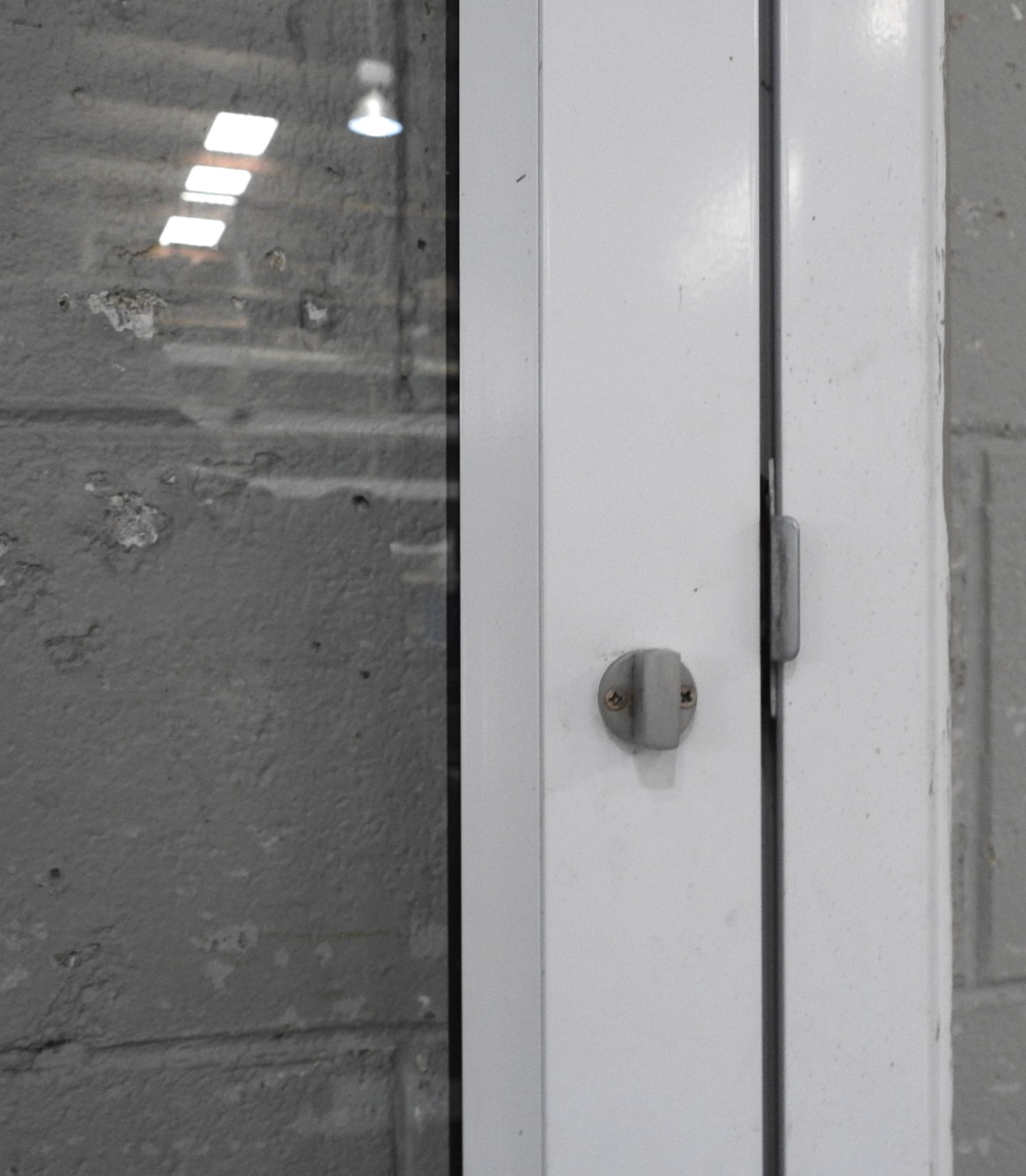 White Aluminium Door - Opens Out From Right