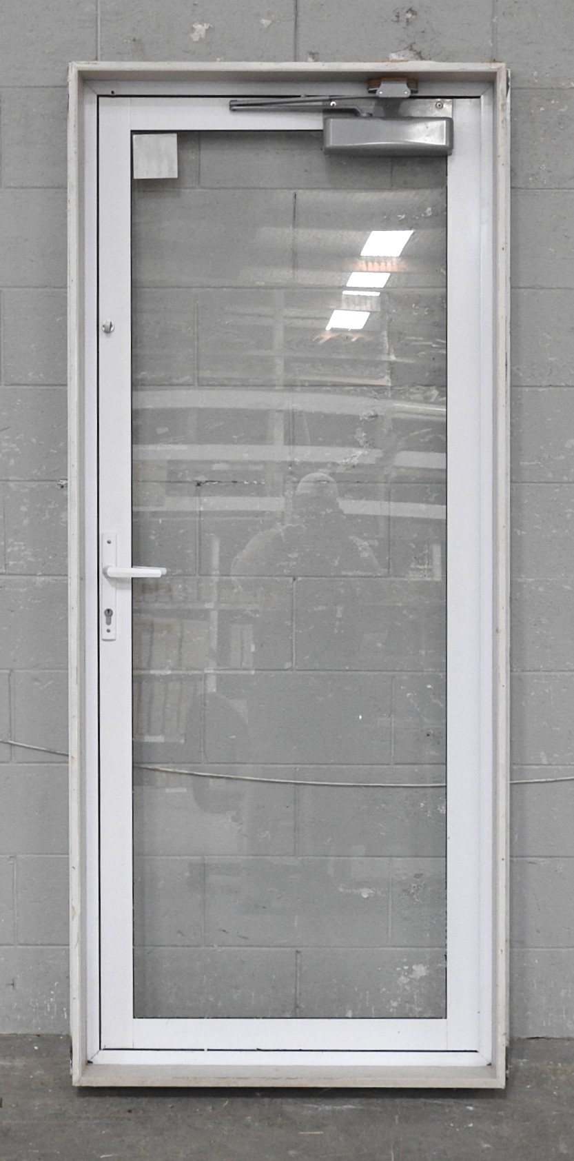 White Aluminium Door - Opens Out From Right