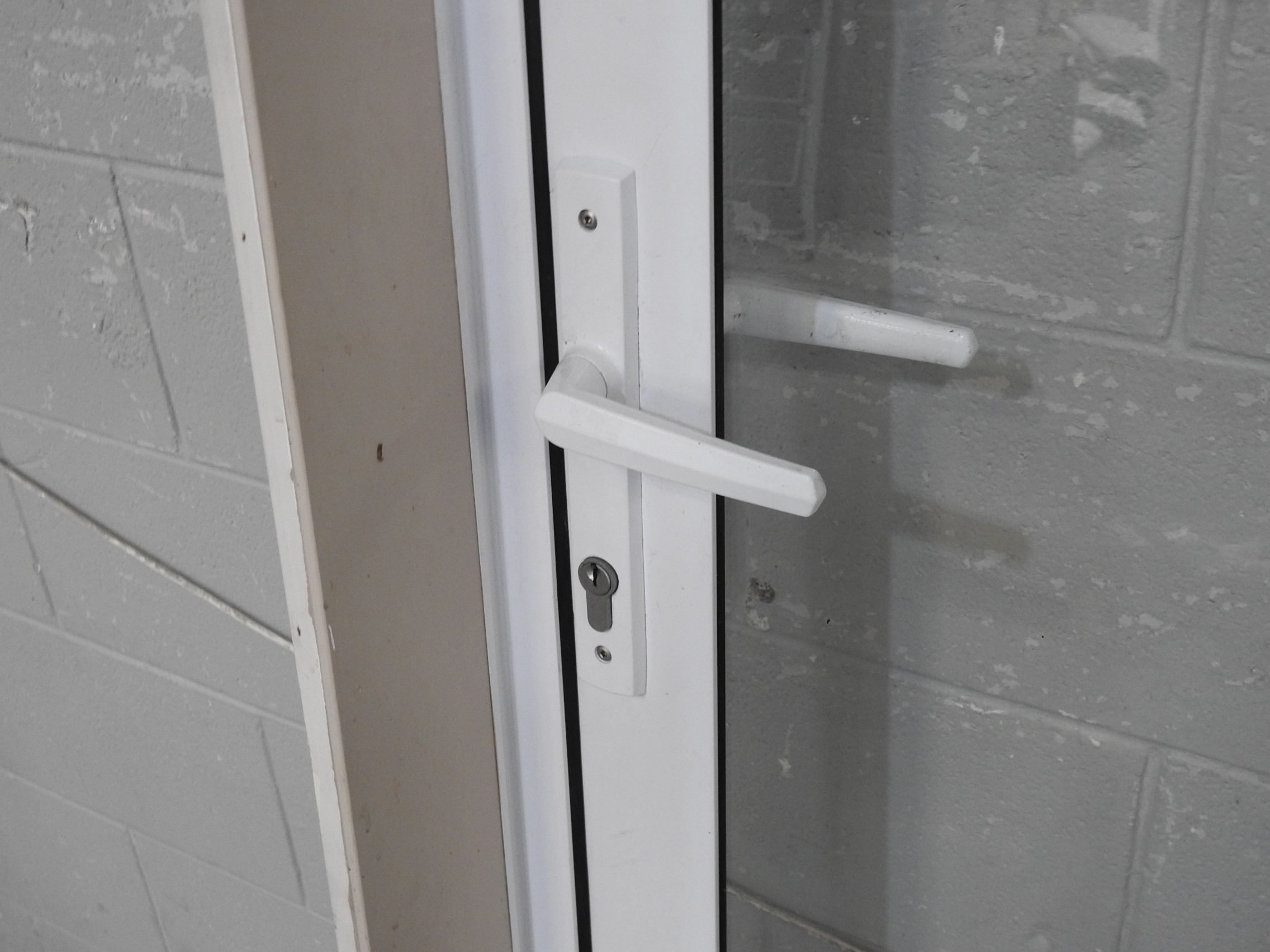 White Aluminium Door - Opens Out From Right