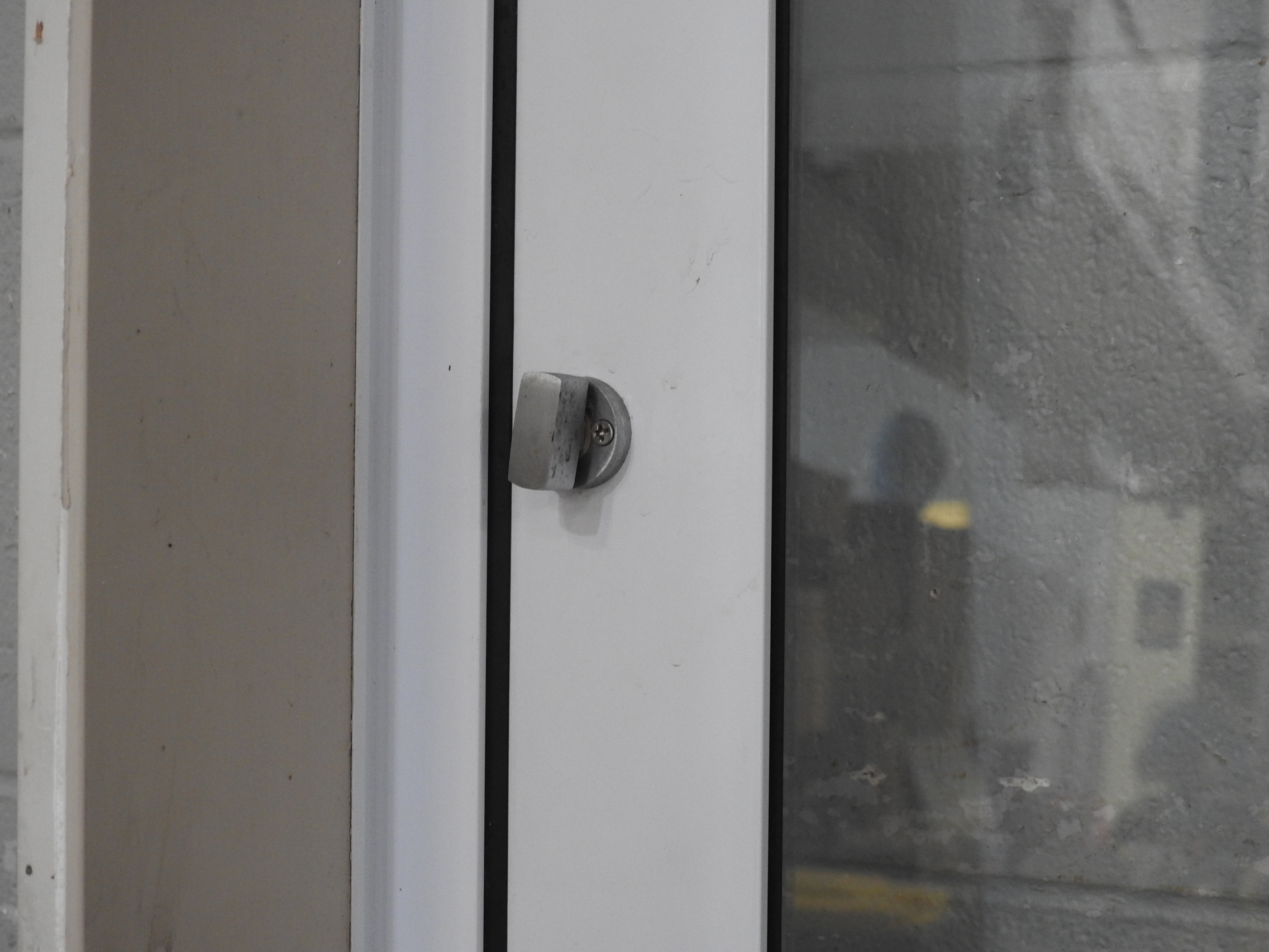 White Aluminium Door - Opens Out From Right