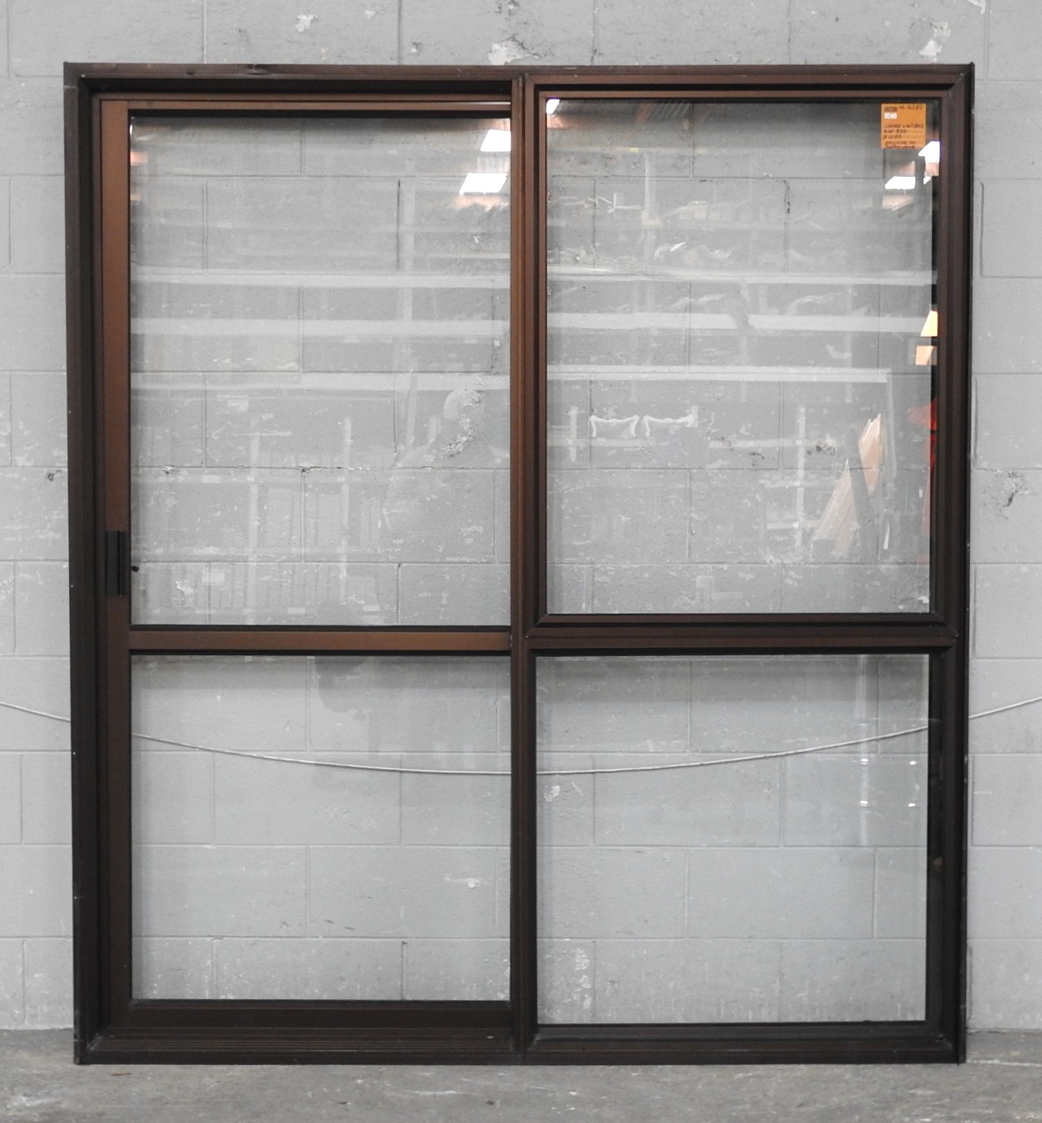 Bronze Aluminium Sliding Door With Two Awning Windows