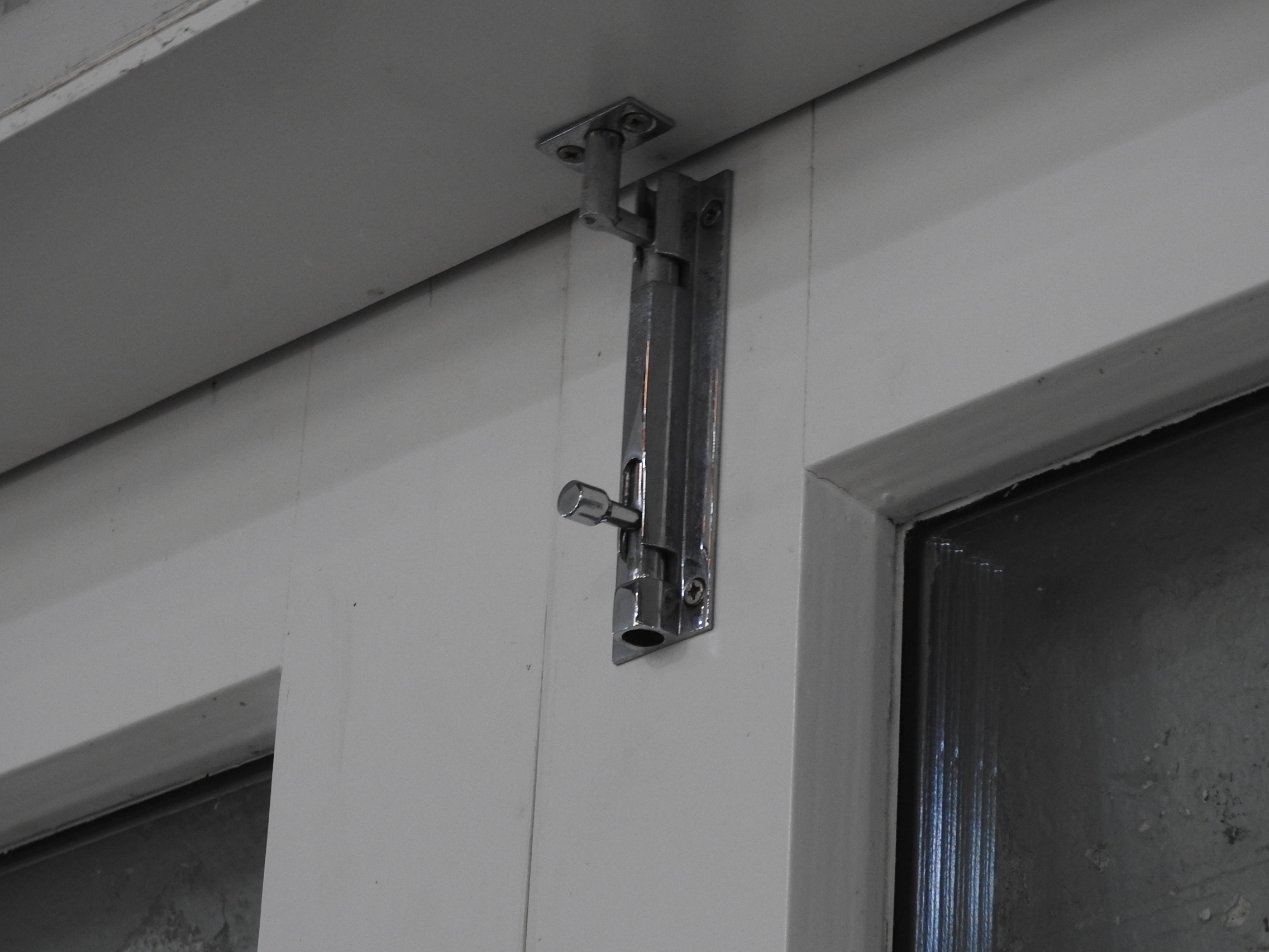 Wooden French Doors Hung In Frame