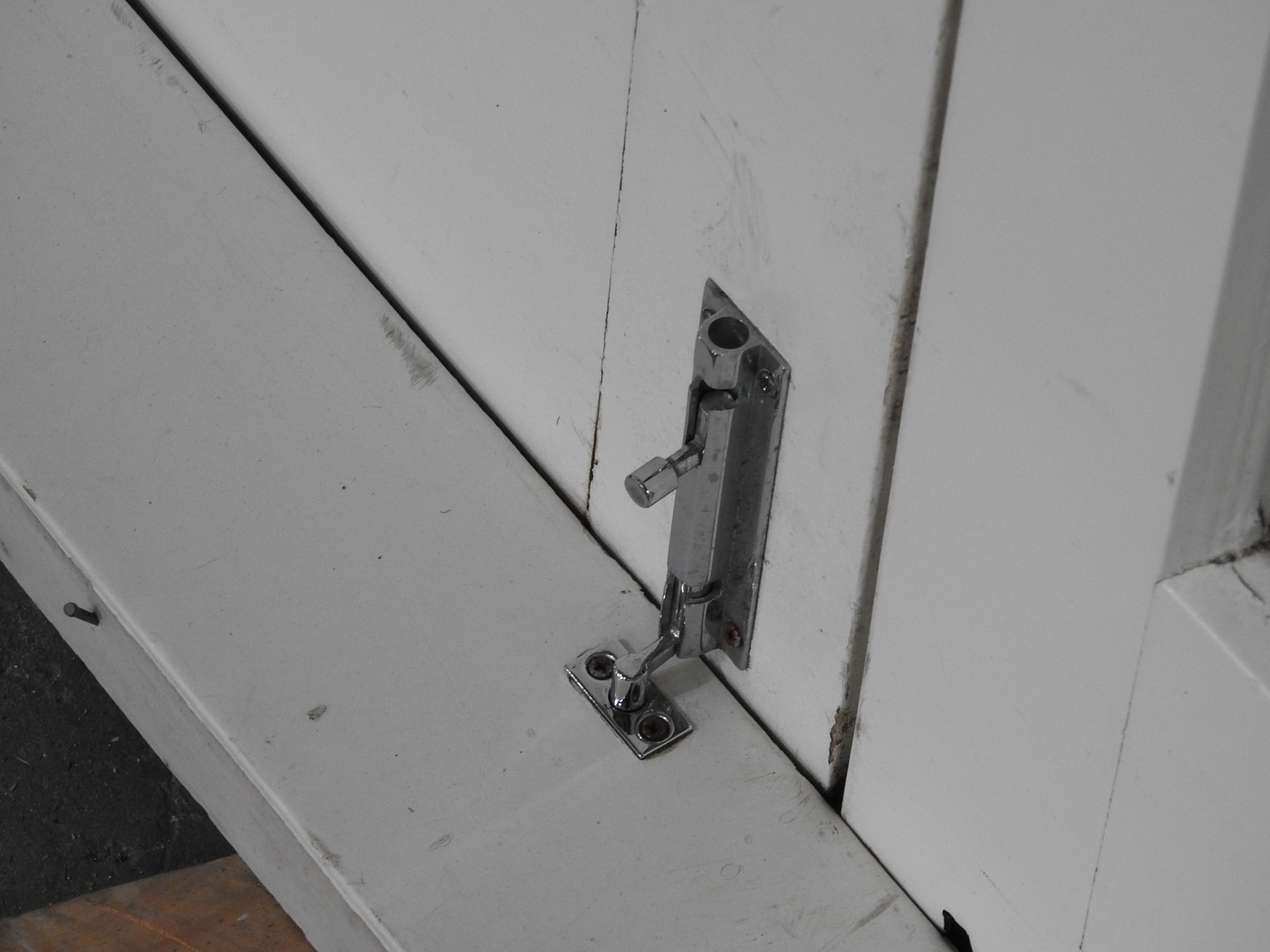 Wooden French Doors Hung In Frame