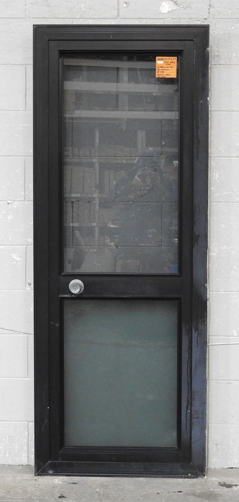 Narrow Black Aluminium Door - Opens In from Left