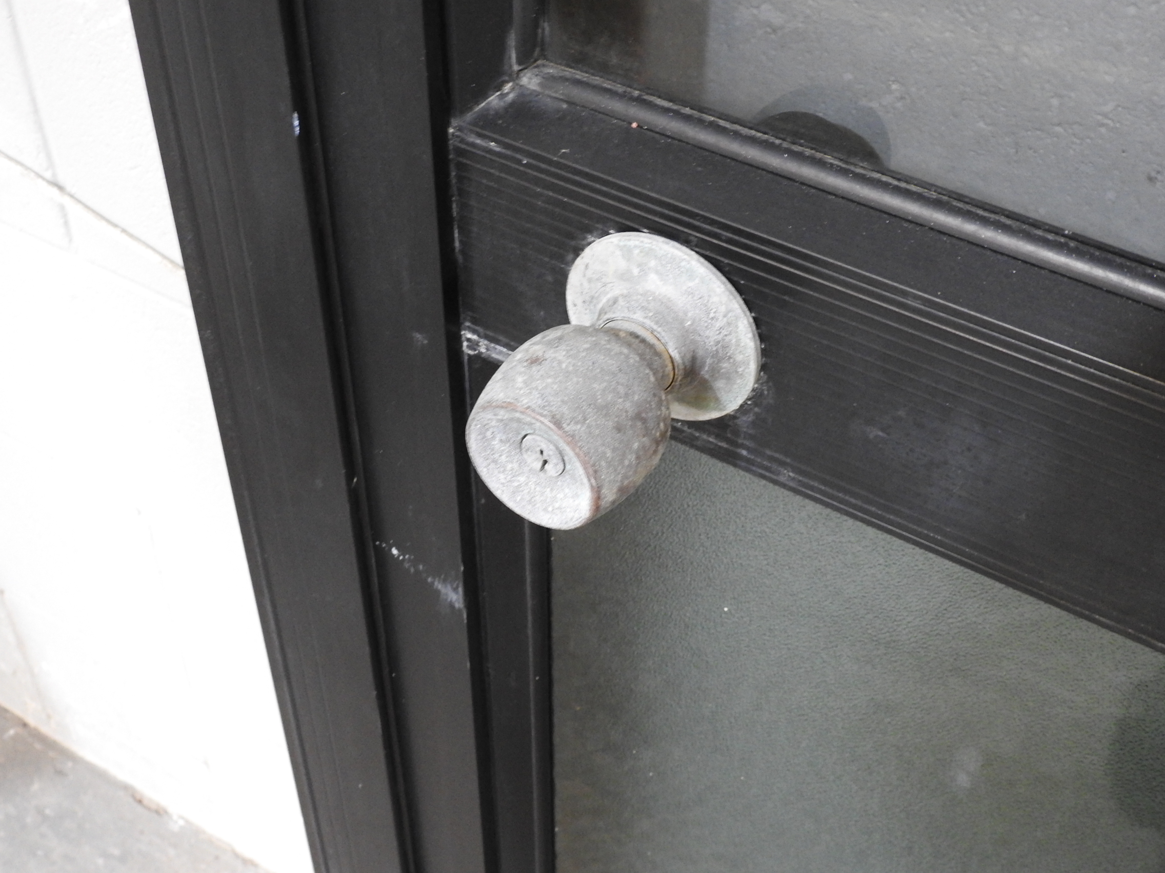 Narrow Black Aluminium Door - Opens In from Left