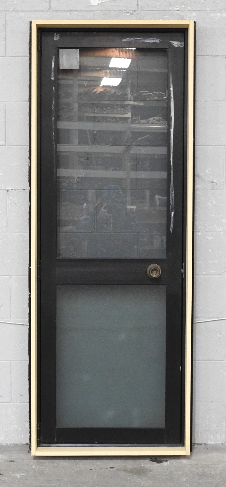 Narrow Black Aluminium Door - Opens In from Left