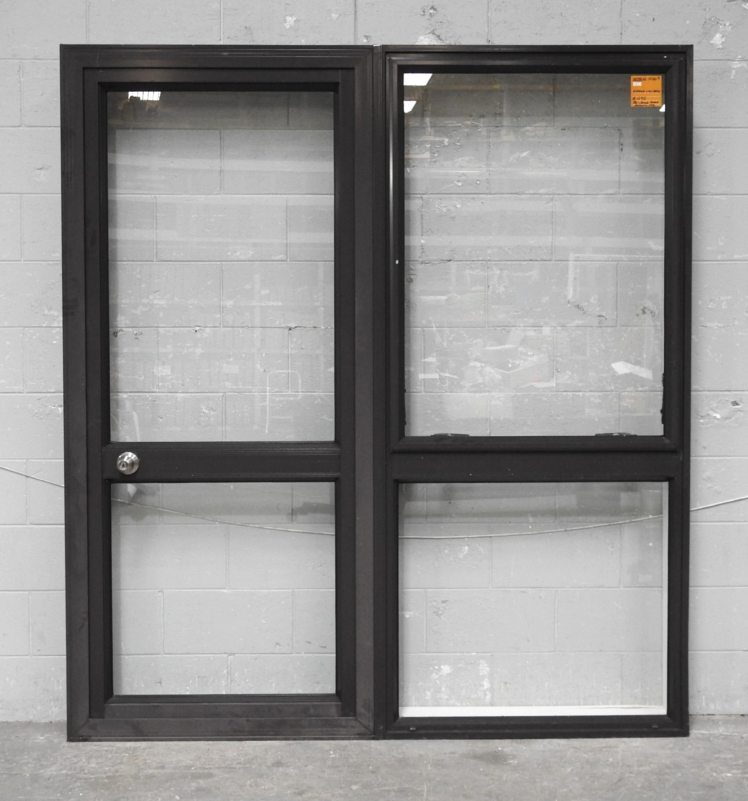 Brown Aluminium Door With Awning Window Sidelight