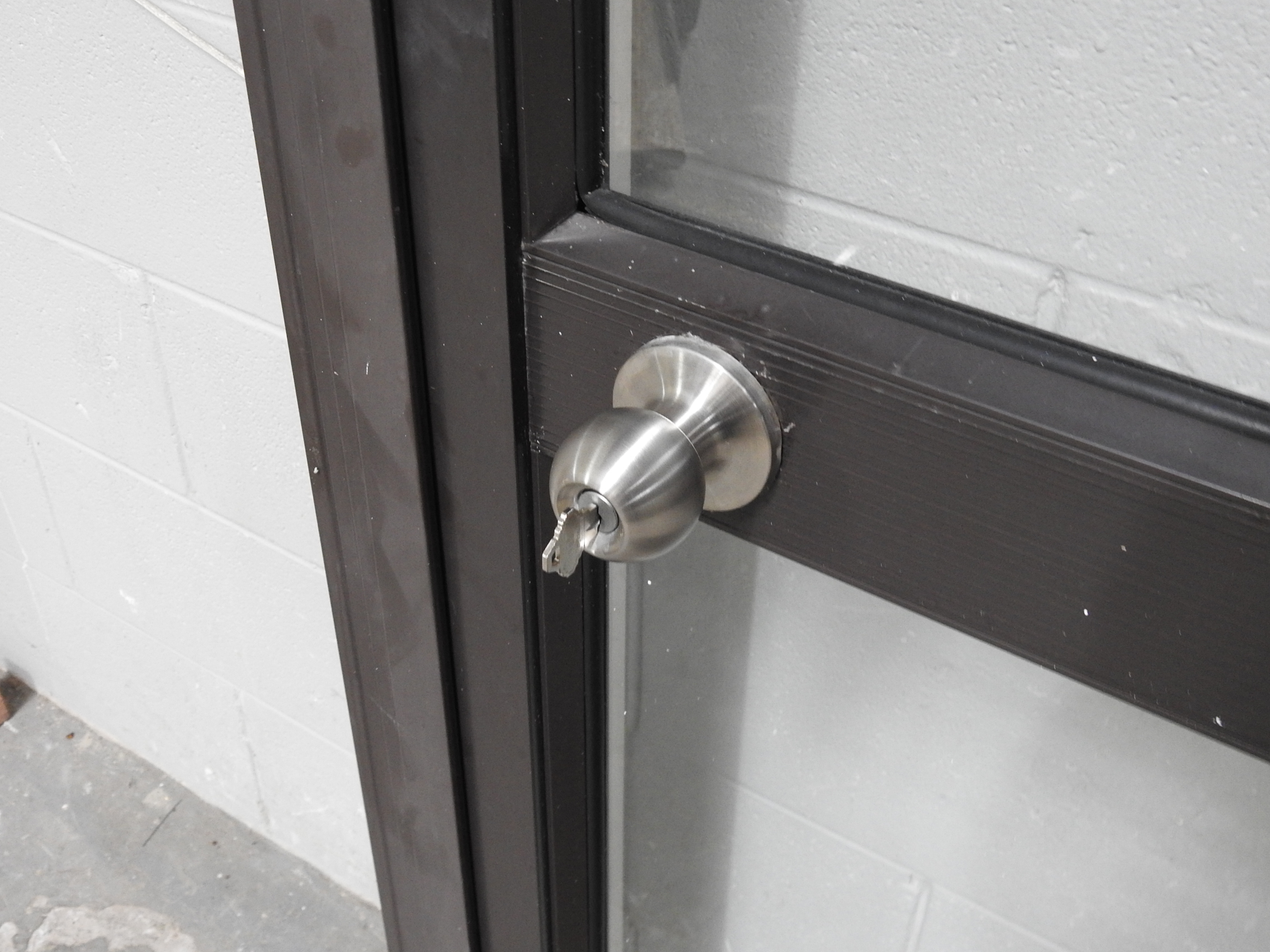 Brown Aluminium Door With Awning Window Sidelight