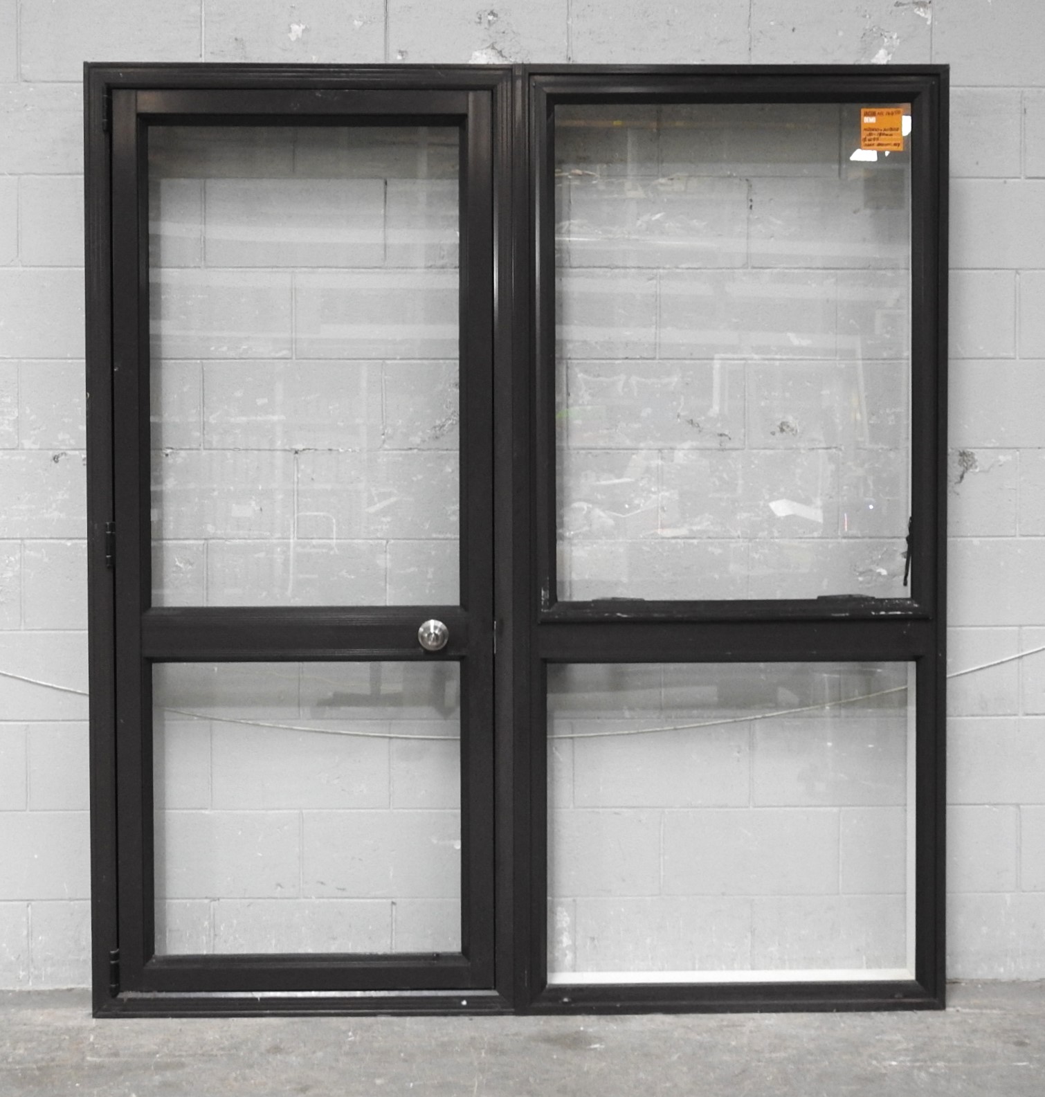 Brown Aluminium Door With Awning Window Sidelight