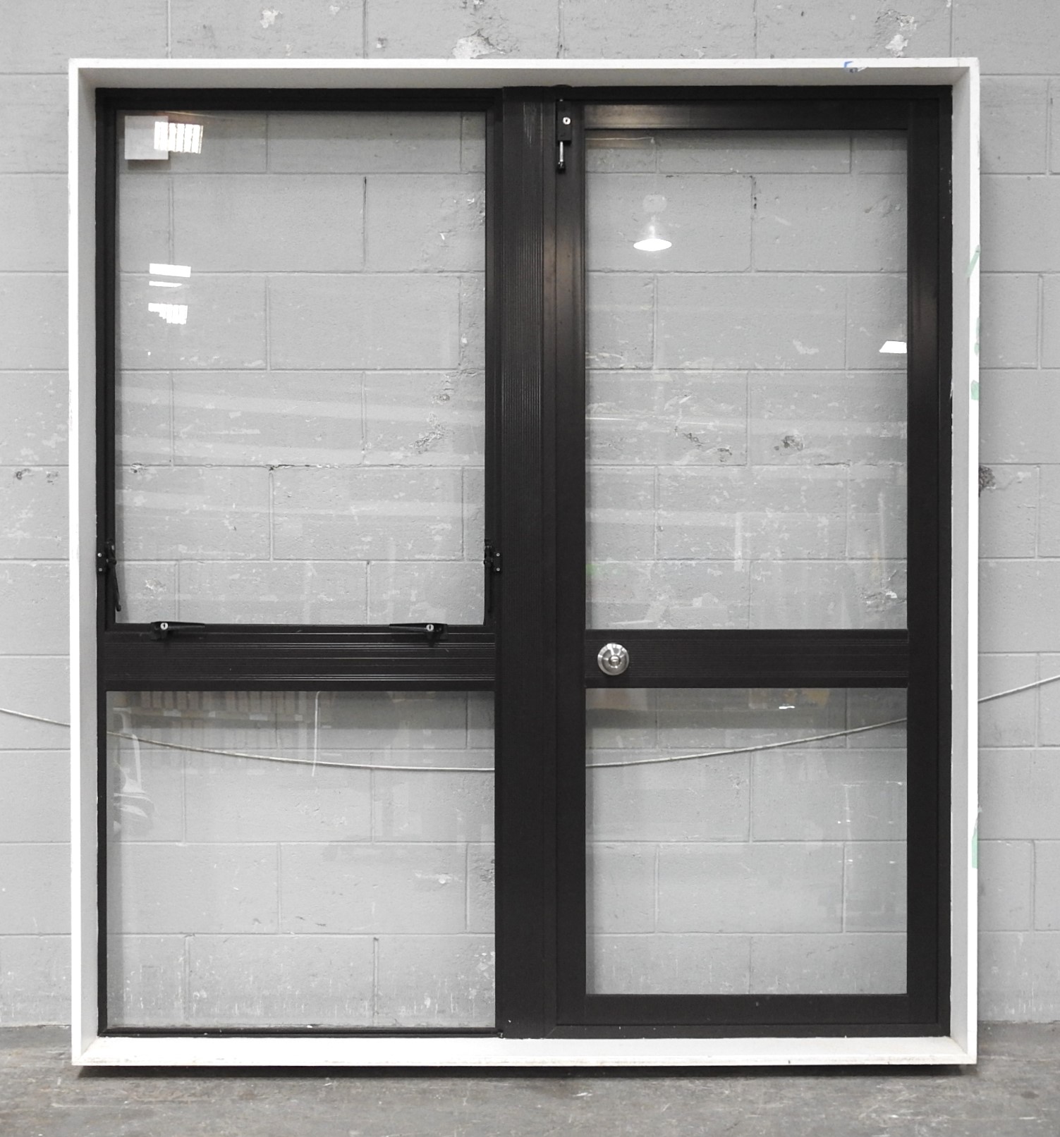 Brown Aluminium Door With Awning Window Sidelight