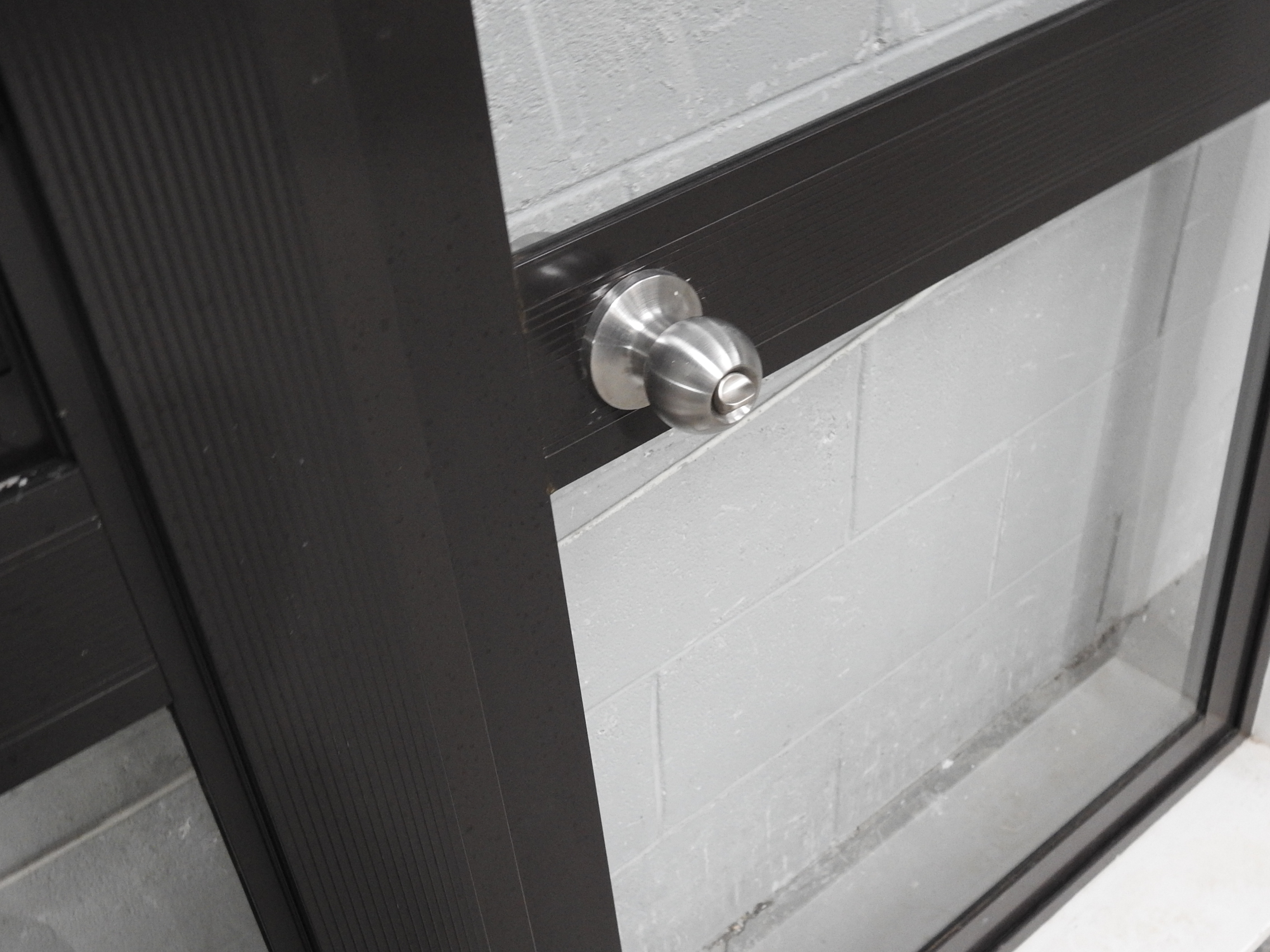 Brown Aluminium Door With Awning Window Sidelight