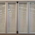 Silver aluminium bi-fold door
