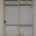 almond Aluminium sliding door with toplight