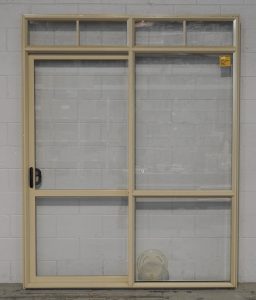 almond Aluminium sliding door with toplight