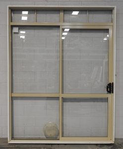 almond Aluminium sliding door with toplight