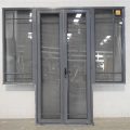 Denim Blue Aluminium French Doors with Sidelights