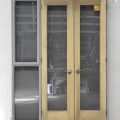 Denim Blue Aluminium Frame With Cedar French Doors