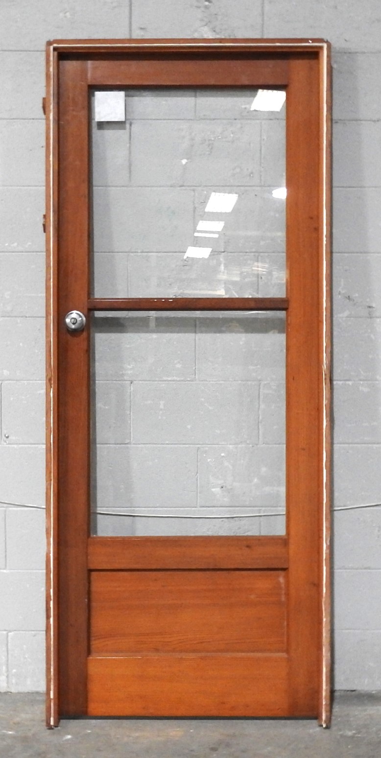 Wooden (Cedar) Interior 2-Light Door Hung in Frame