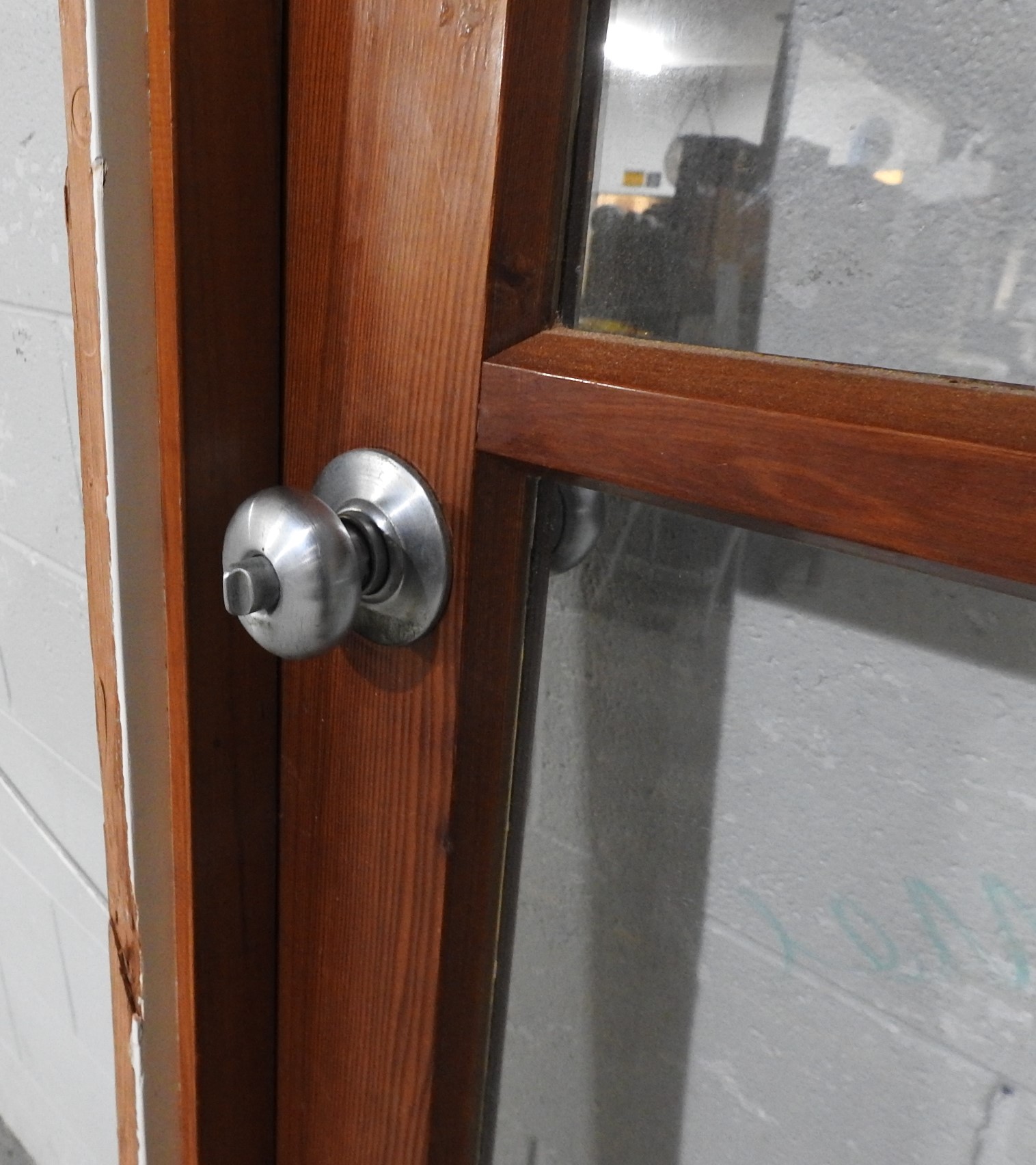 Wooden (Cedar) Interior 2-Light Door Hung in Frame