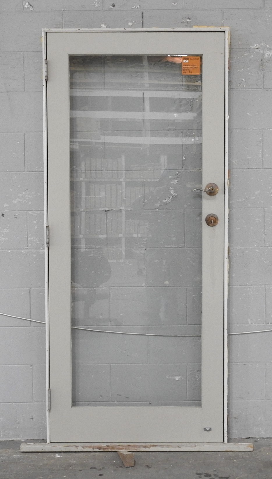 Wooden Exterior Door Hung in Frame - Opens Out From Right