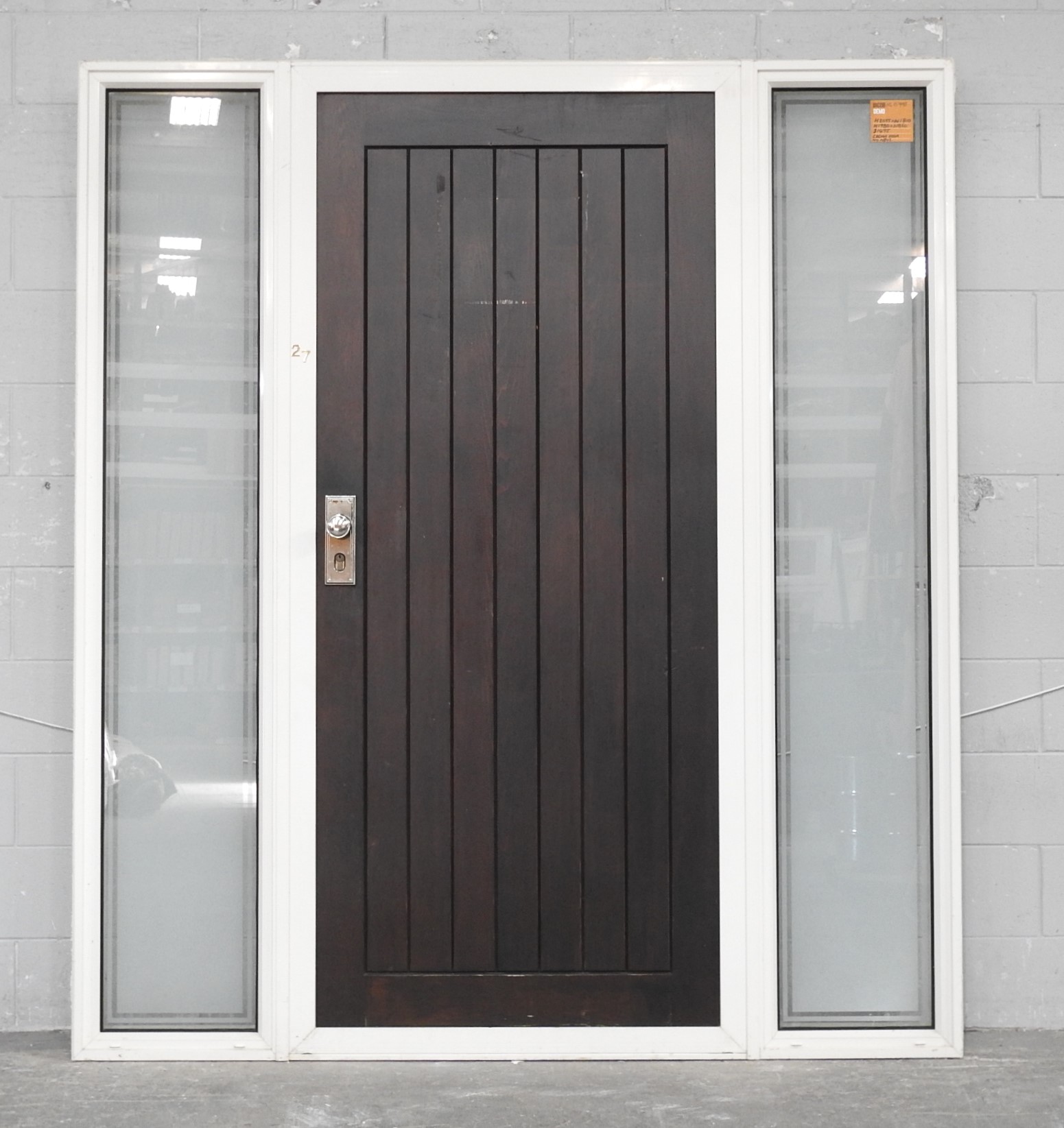 Off White Aluminium Frame With Cedar TG&V Door