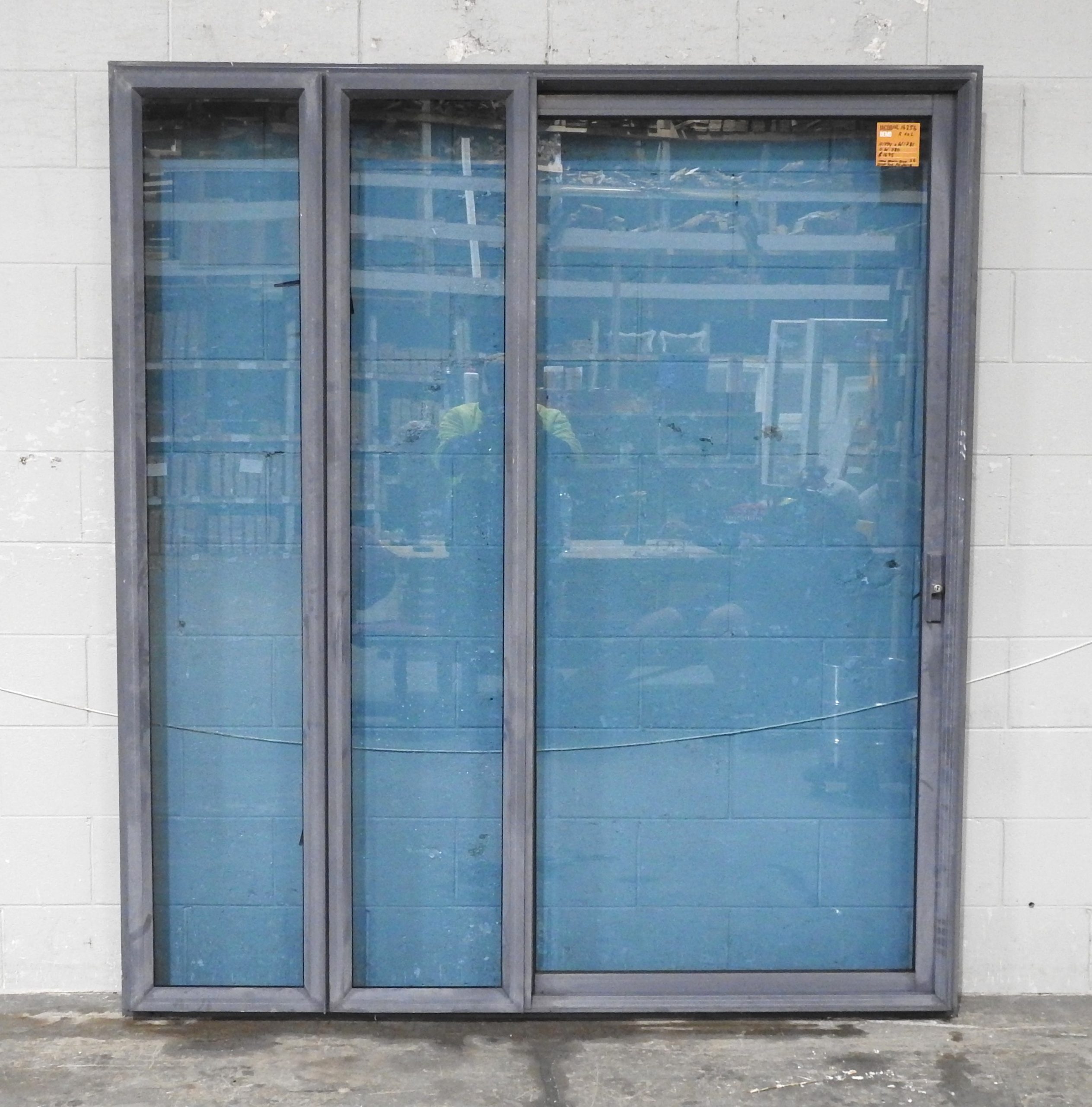 Denim Blue Aluminium Sliding Door - Opens Right To left