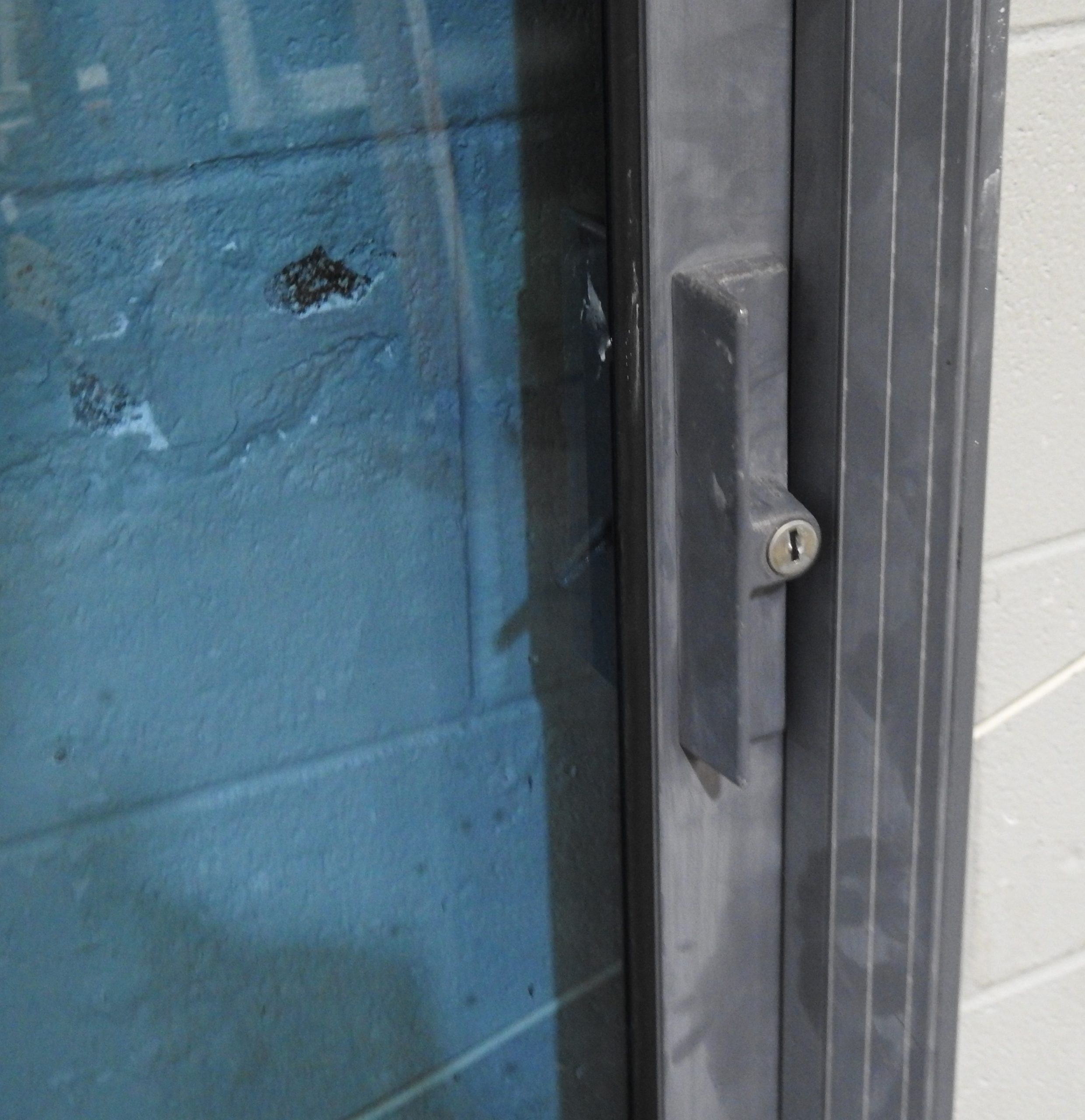 Denim Blue Aluminium Sliding Door - Opens Right To left