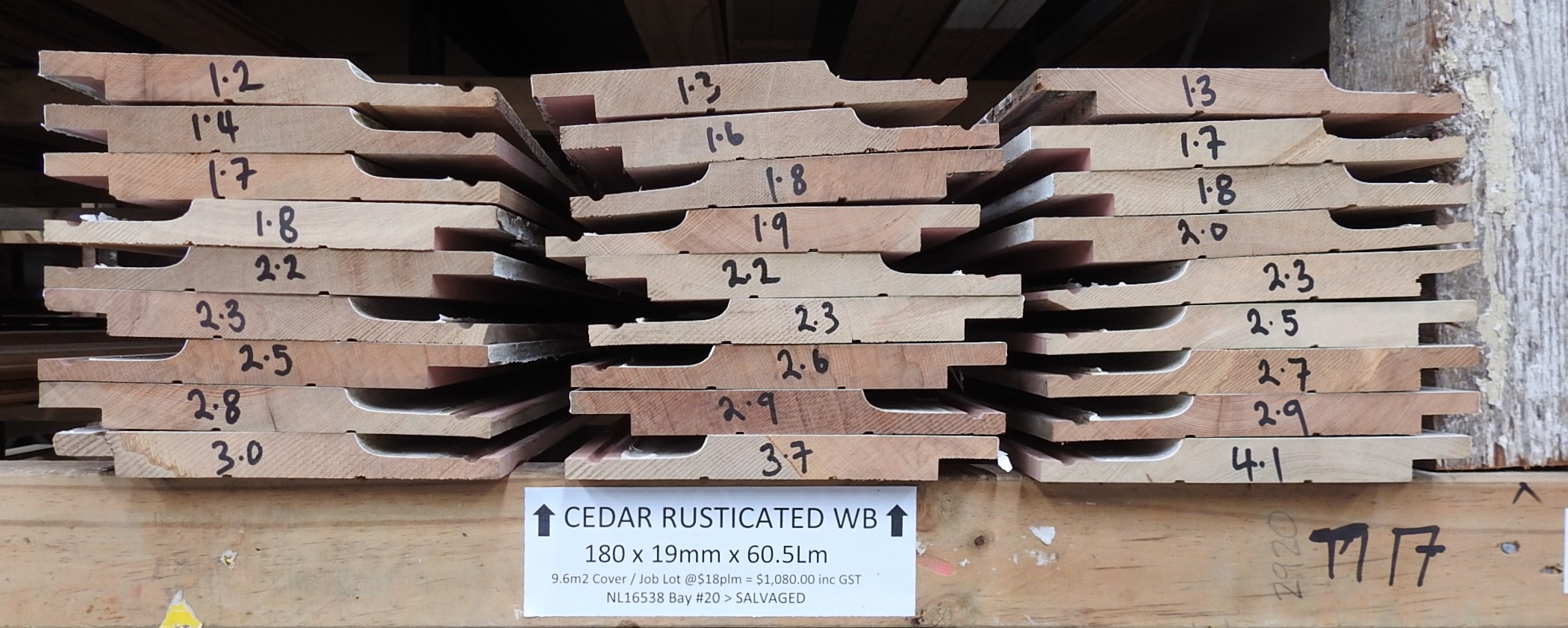 Cedar Rusticated Weatherboard - 60Lm Job Lot