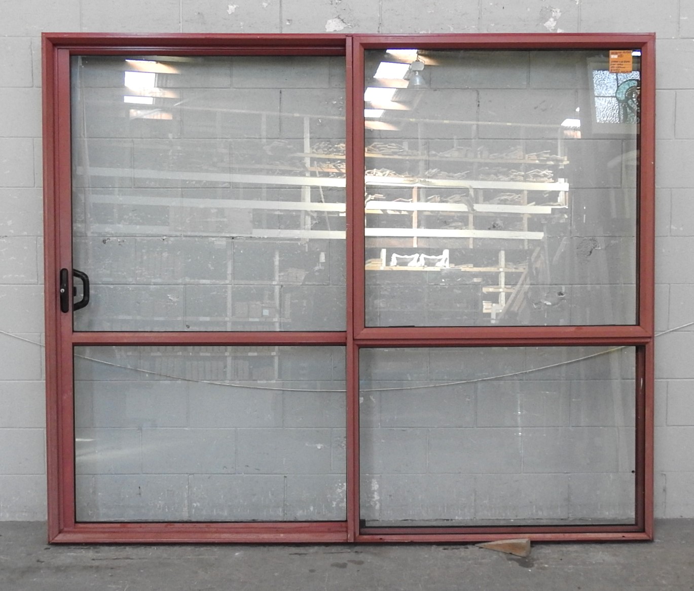 Pioneer Red Aluminium Sliding Door - Opens Left to Right