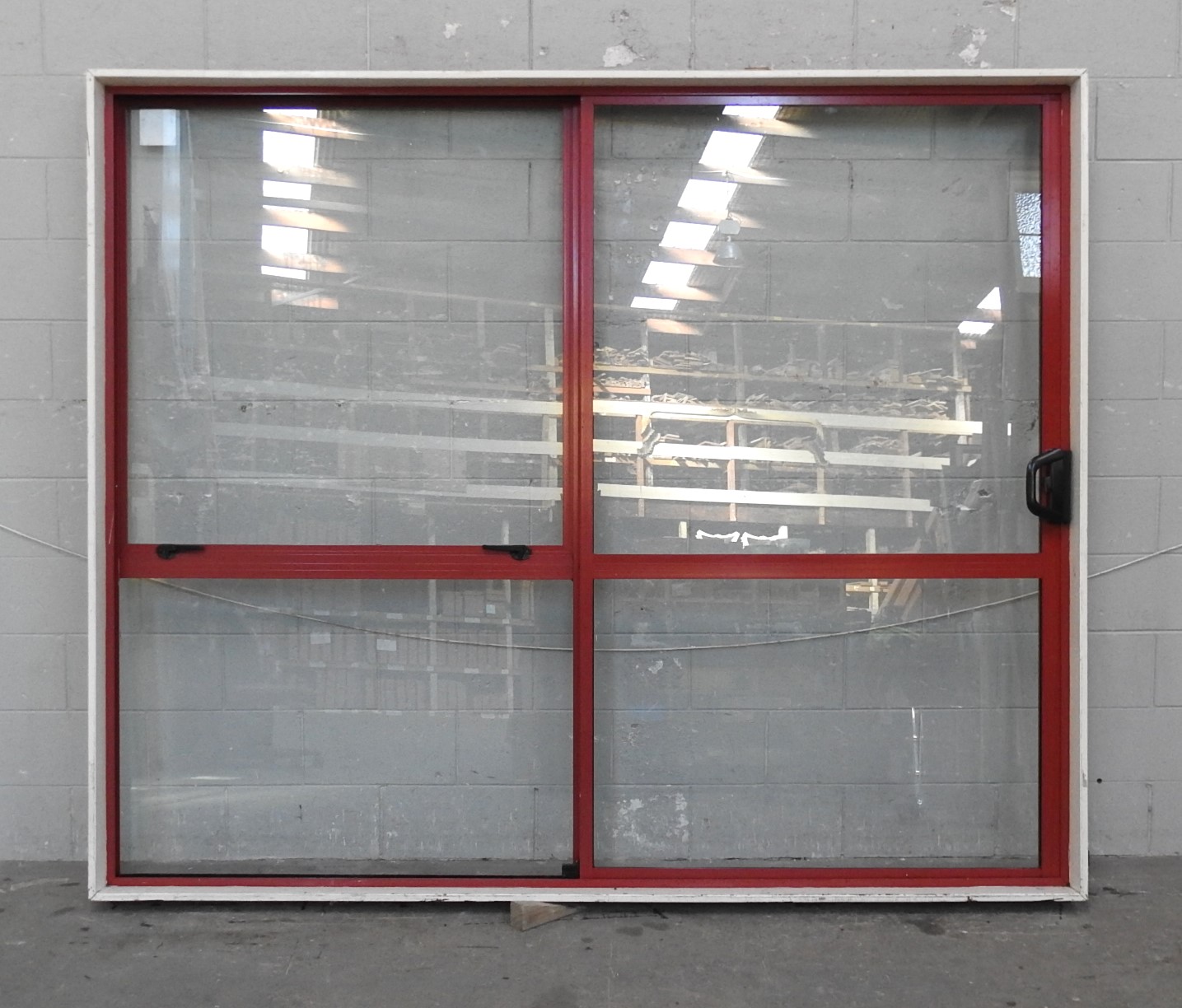 Pioneer Red Aluminium Sliding Door - Opens Left to Right