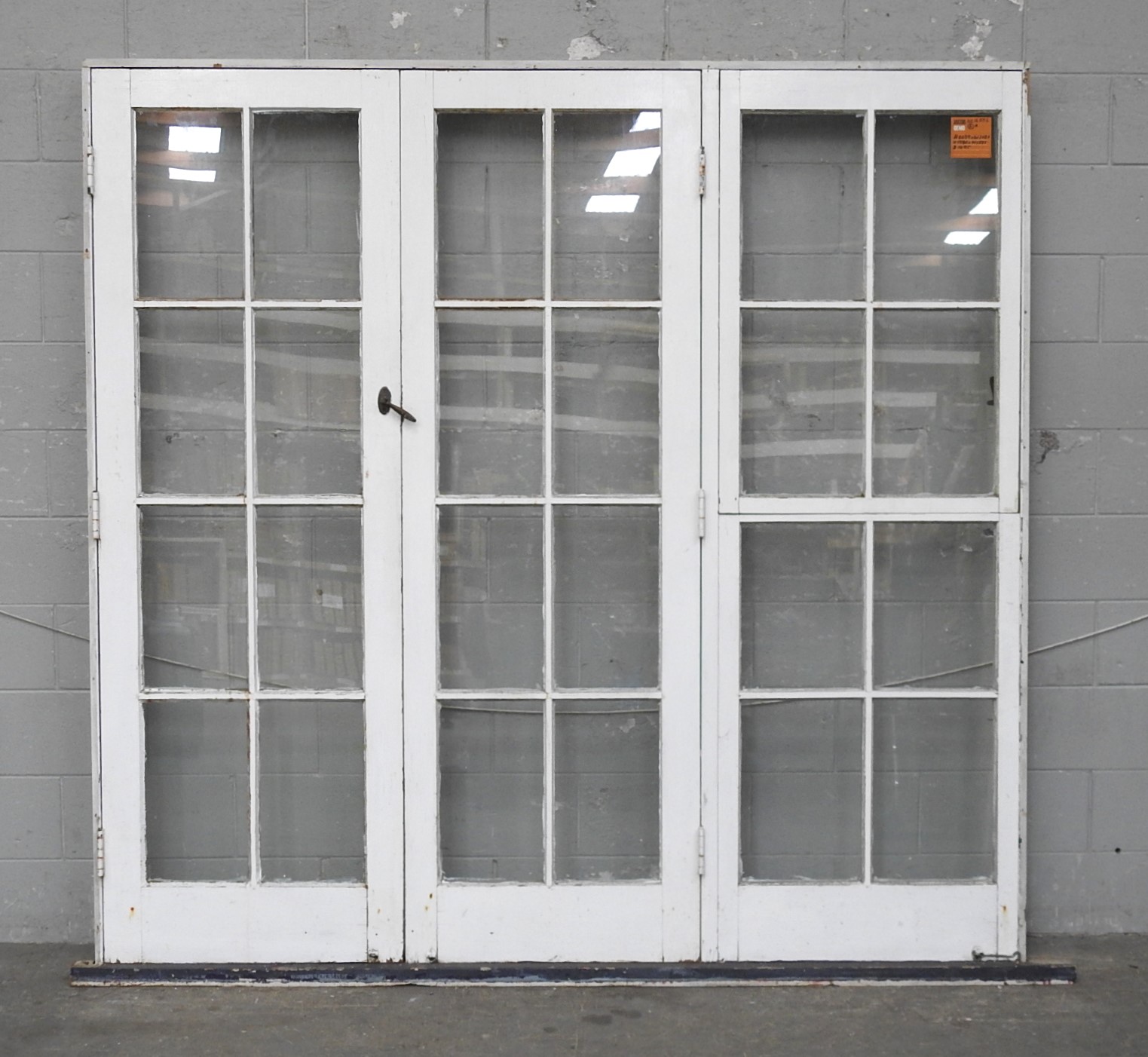 Wooden Colonial Style 8-Light French Doors With Sidelight