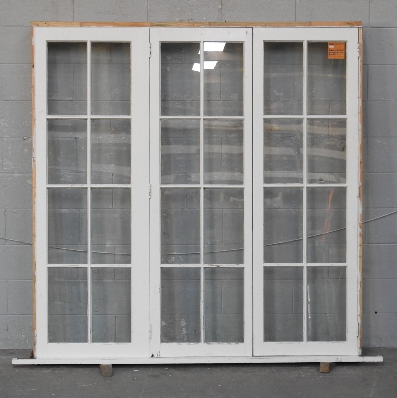 Tall Wooden Colonial Style French Windows With Sidelight