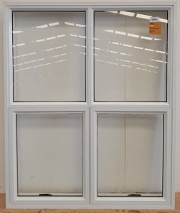 White aluminium twin awning window