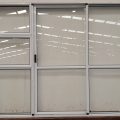 White aluminium sliding door