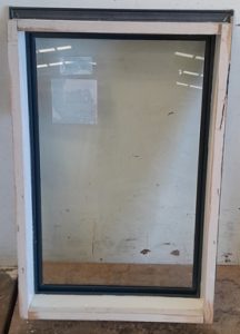 Denim blue aluminium fixed window