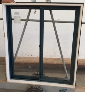 Denim Blue Aluminium Two-Way Sliding Window