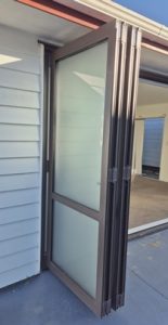 Brown Double-Glazed Six-Pane Bi-Fold Door