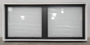 Black Aluminium Double Awning Window - Double Glazed