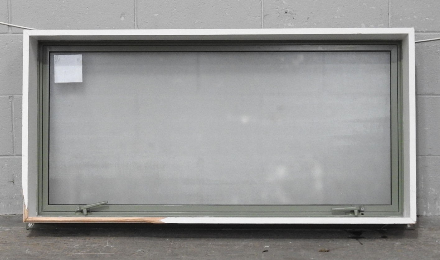 Mist Green Aluminium Awning Window - Obscure Glass