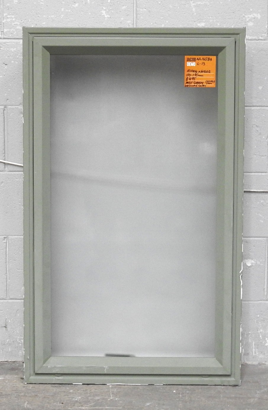 Mist Green Aluminium Awning Window - Obscure Glass