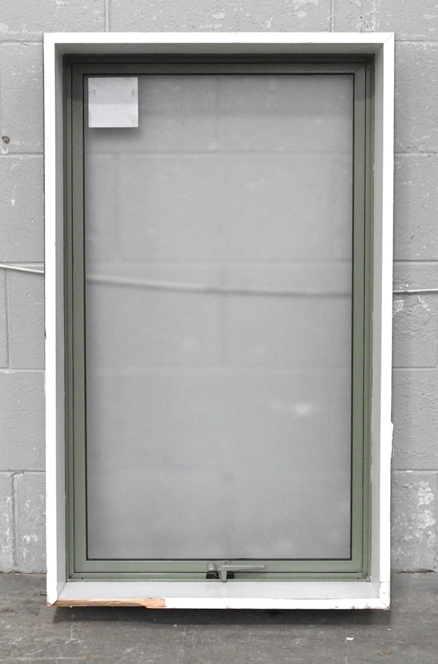 Mist Green Aluminium Awning Window - Obscure Glass