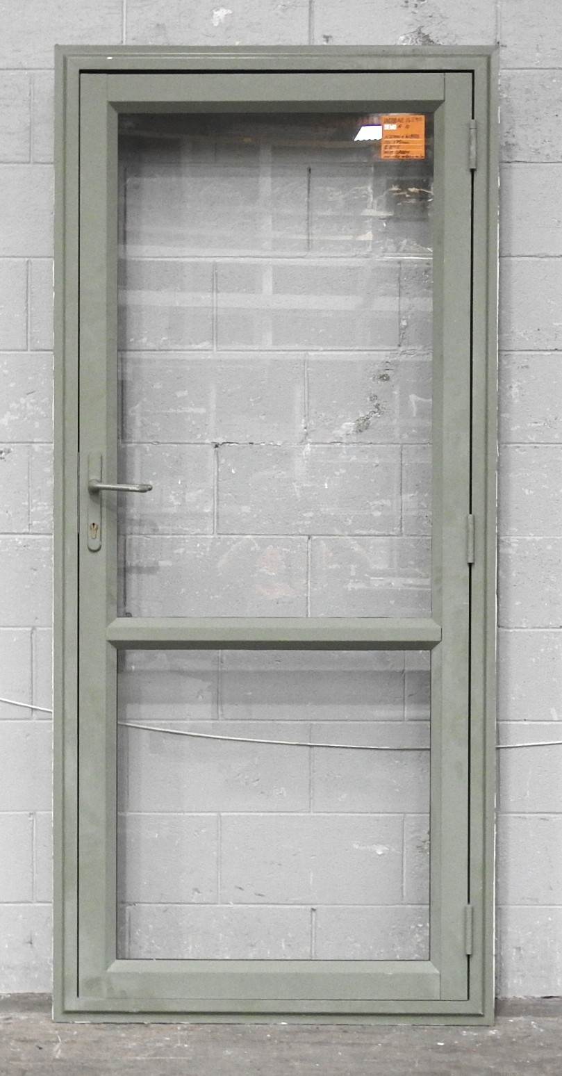 Mist Green Aluminium Door - Opens Out From Left