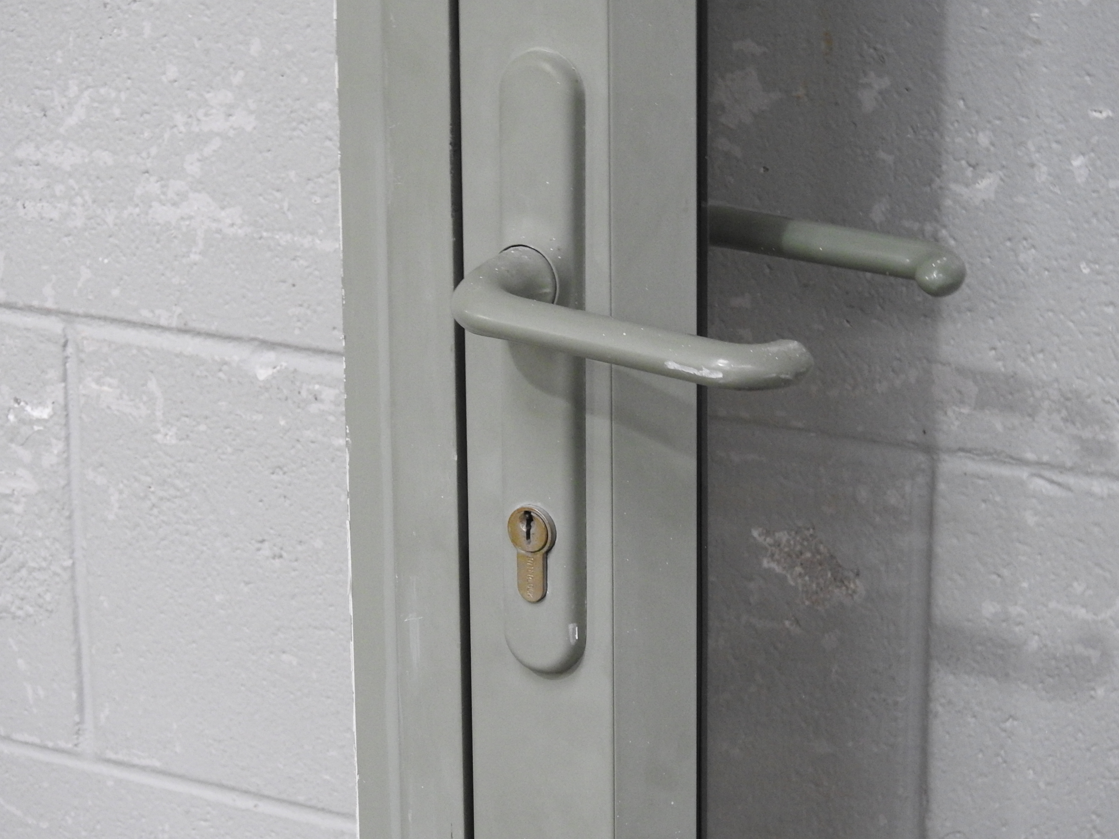 Mist Green Aluminium Door - Opens Out From Left
