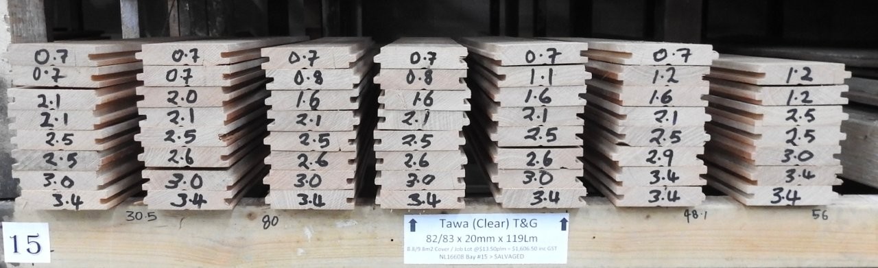 Tawa (clear) Tongue & Groove Flooring -119Lm = 8.8m2 Job Lot