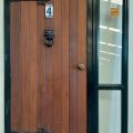 Cool Black aluminium frame & Cedar door