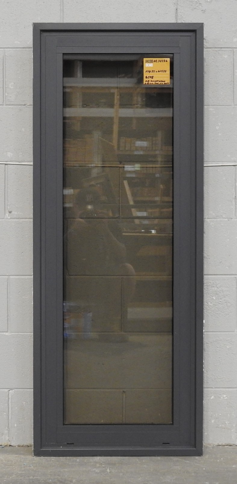Denim Blue Aluminium Fixed Window - Cedar/Rimu Liners