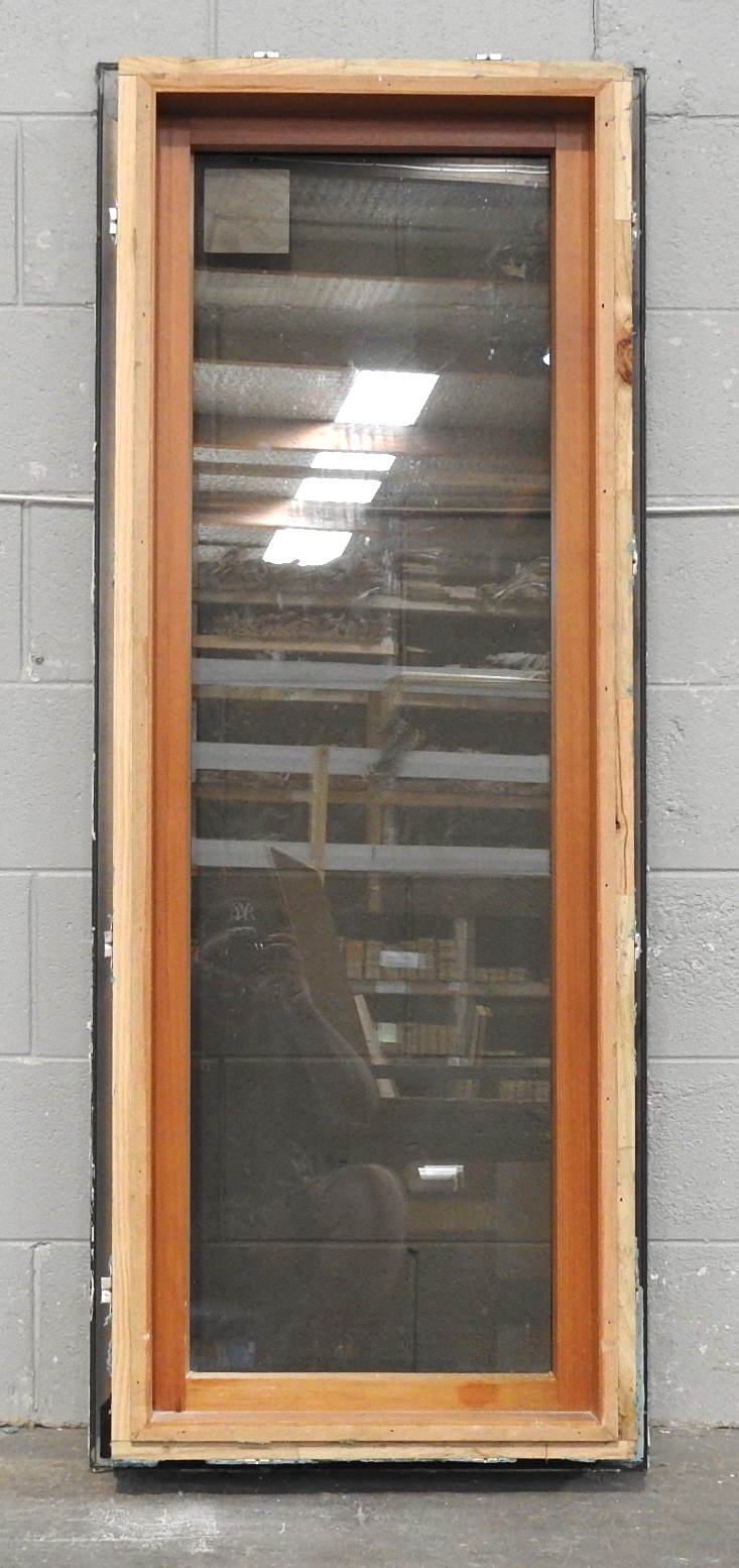 Denim Blue Aluminium Fixed Window - Cedar/Rimu Liners