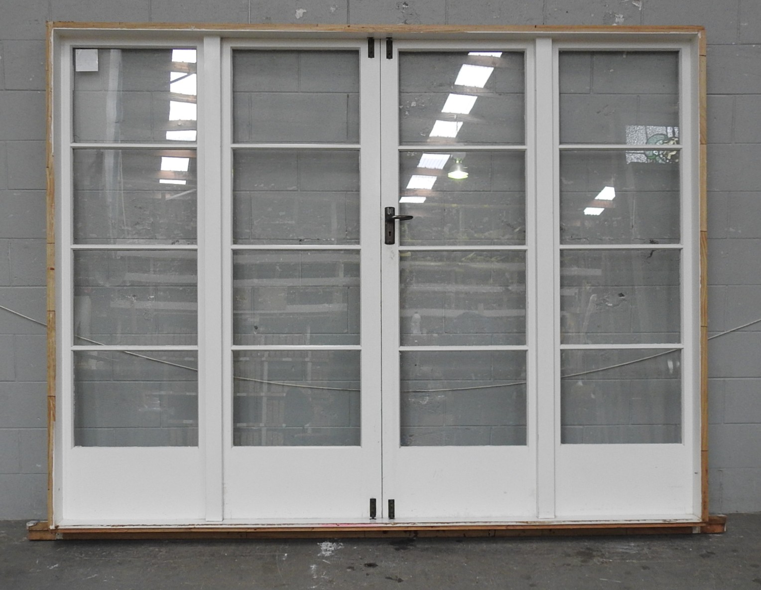Wooden 4-Light French Doors With Sidelights